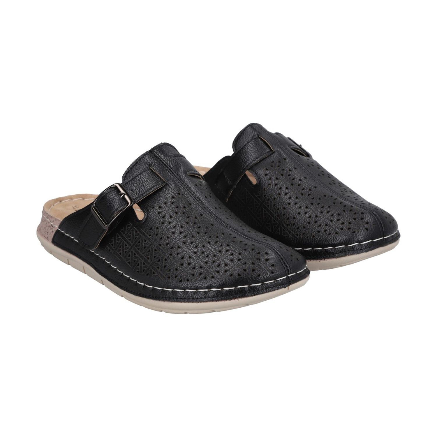 Zueco Mujer Negro/camel Marina Police image number 4.0