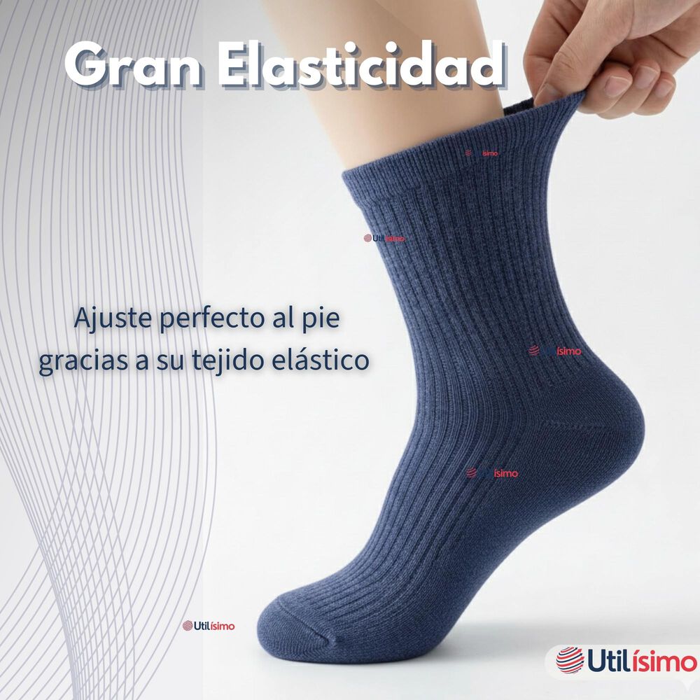 Pack 6 Calcet&iacute;nes Escolares Corto Algod&oacute;n Azul Ni&ntilde;o Juvenil image number 5.0