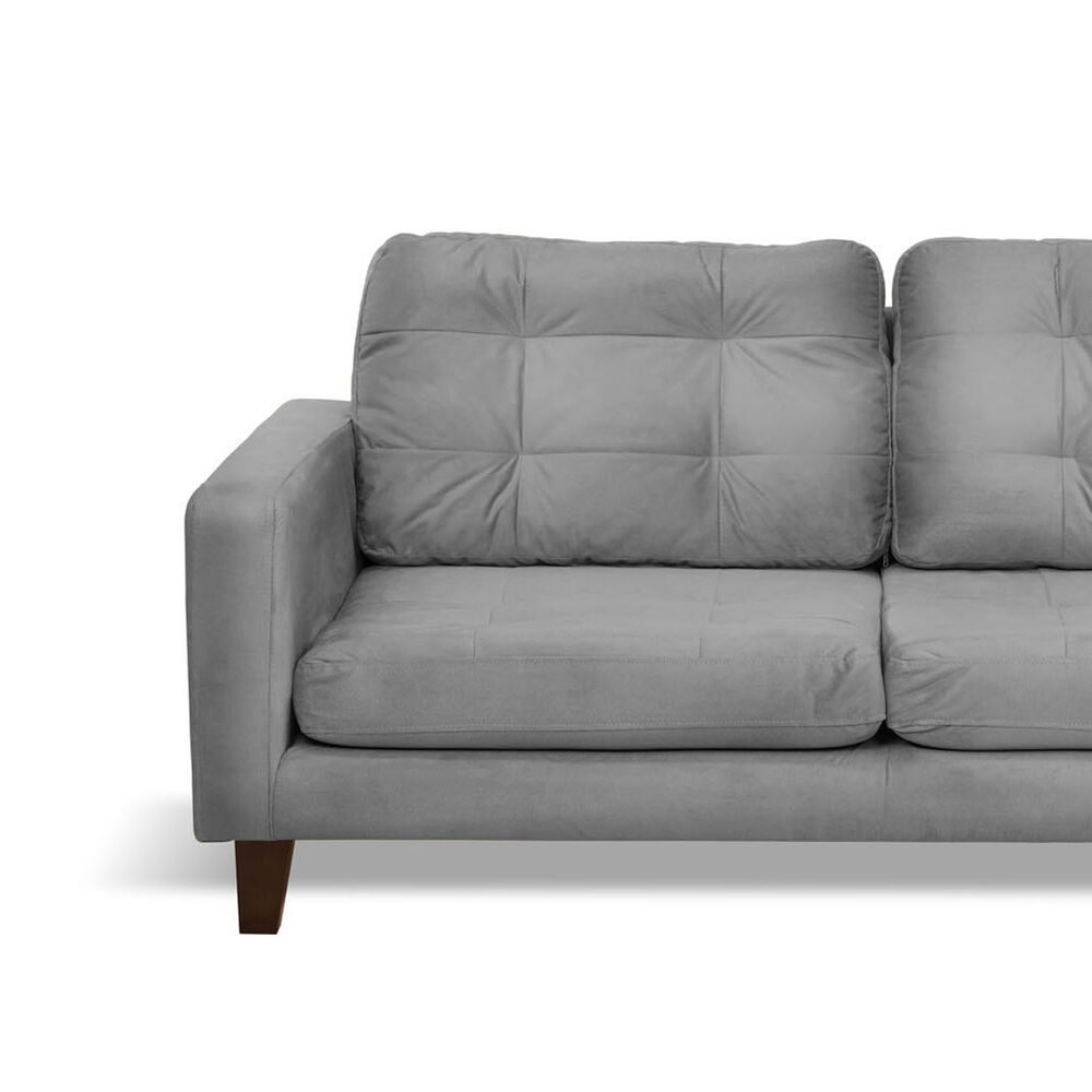 Sofa Napoles 2 Cuerpos Tela Velvet Gris image number 2.0