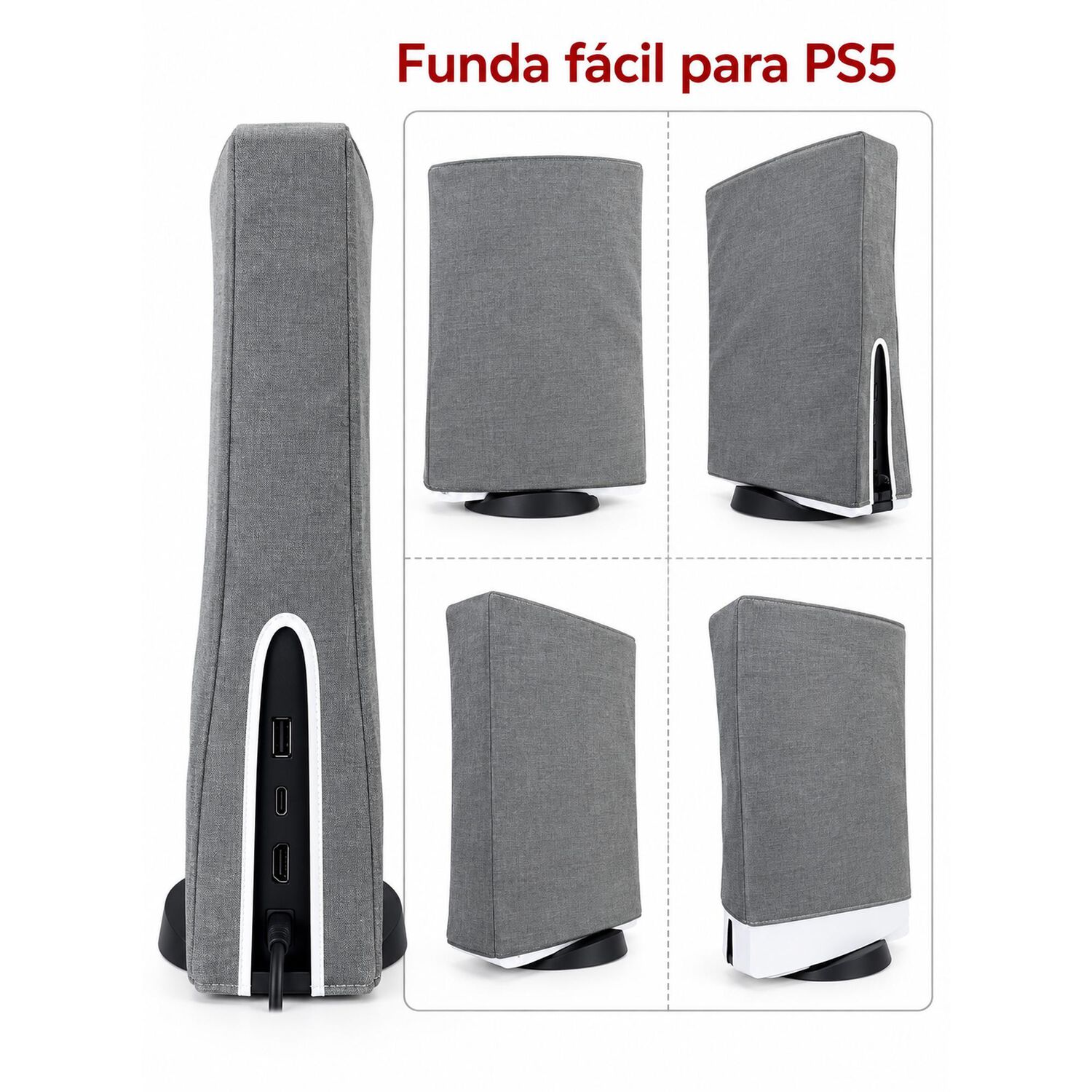 Funda A Prueba De Polvo Para Ps5, Vertical Y Horizontal image number 4.0