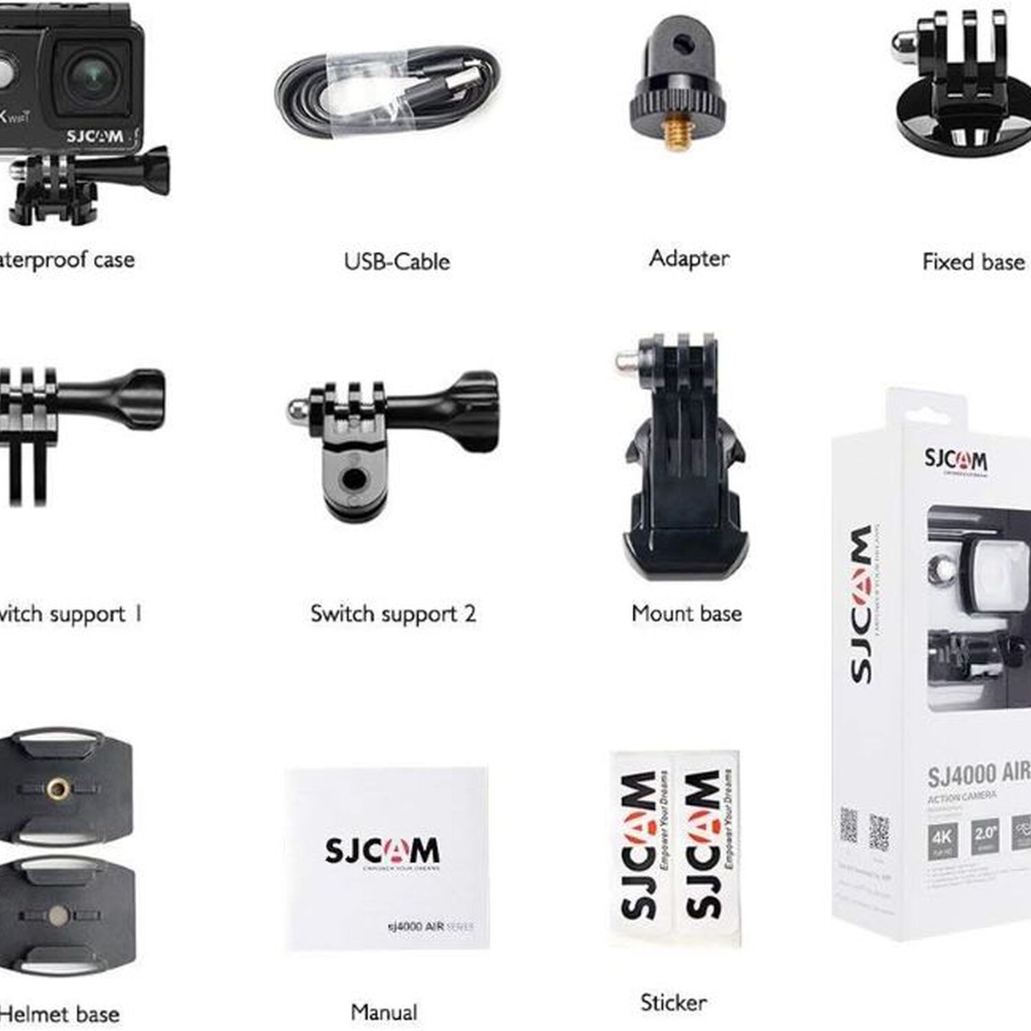 C&aacute;mara Go Pro Sjcam Sj4000 Air Pro Full Hd 4k 30fps Deportiva Ultra Hd Wifi Con Accesorios Sumergible 1 Bat image number 6.0