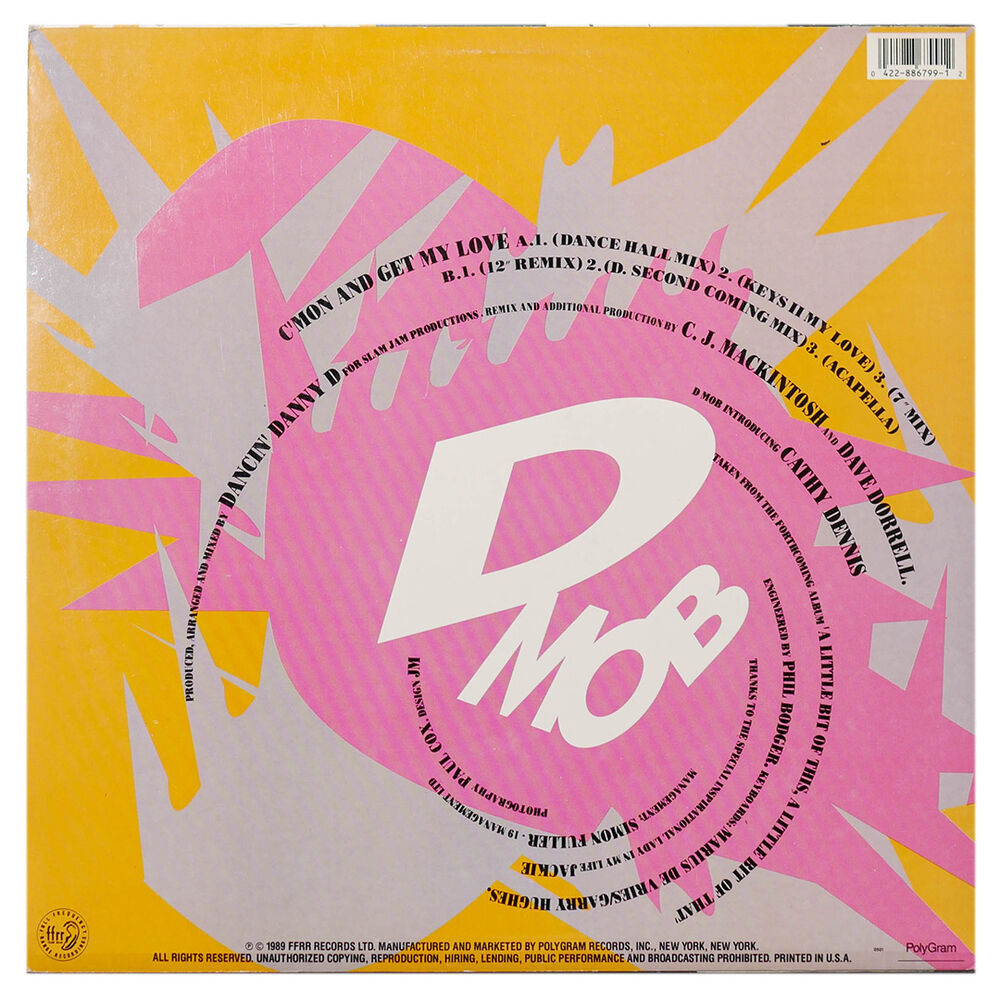 Dmob Feat. Cathy Dennis - C'mon And Get My Love | 12" Maxi Single Usado image number 1.0