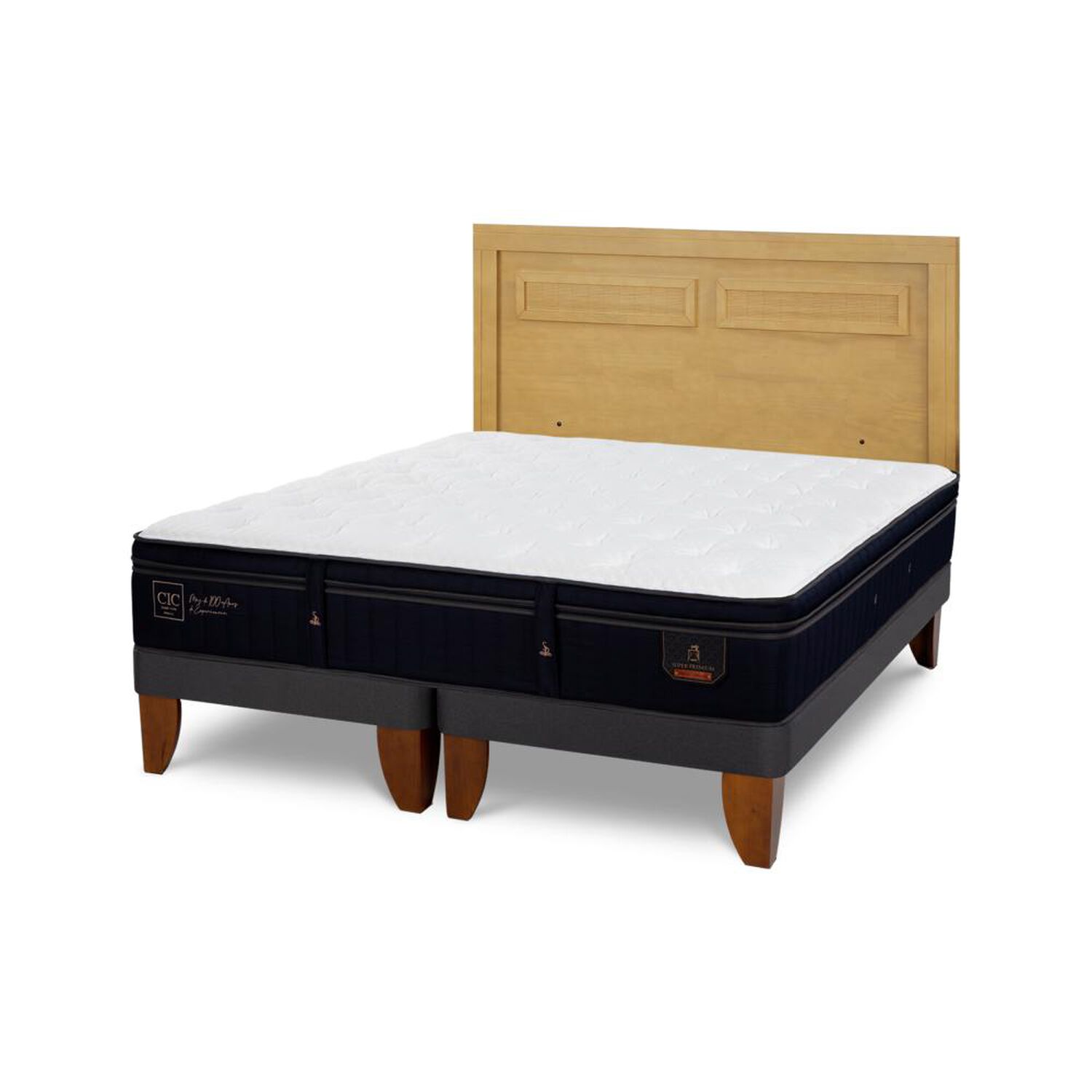 Cama Europea Cic Linea Premium / King / Base Dividida + Respaldo image number 3.0