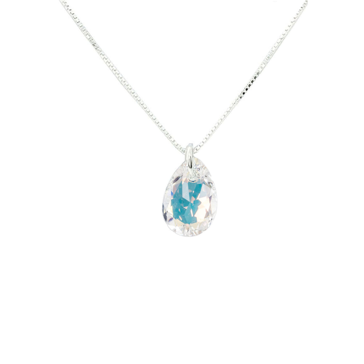 Collar Gota De Luz Cristal Genuino Aurora Boreal image number 0.0