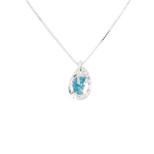 Collar Gota De Luz Cristal Genuino Aurora Boreal