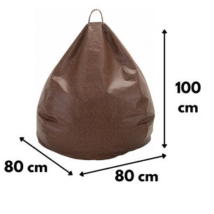 Pouf Pera Caf&eacute; Eco Cuero 100x80x80 Cm M&aacute;xima Design