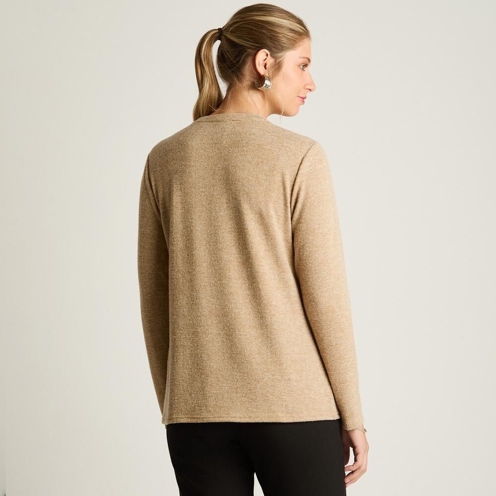 Sweater Manga Larga Con Strass Cuello Redondo Mujer Lorenzo Di Pontti image number 2.0