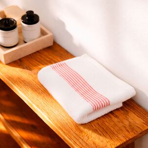 Toalla De Mano Mav Nautica 100% Algod&oacute;n Alta Calidad Blanca-rojo