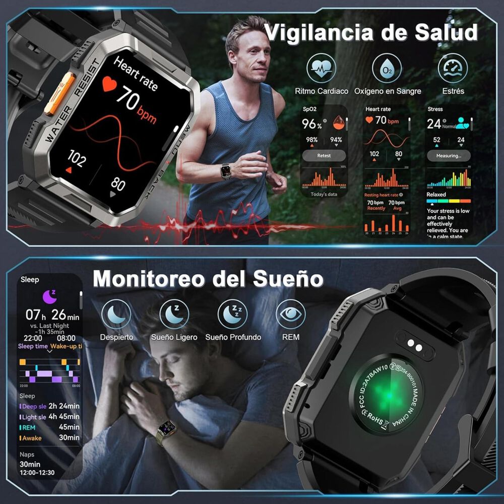 Blackview W80 Pro: Smartwatch Rugerizado, Batería 15 Días image number 4.0