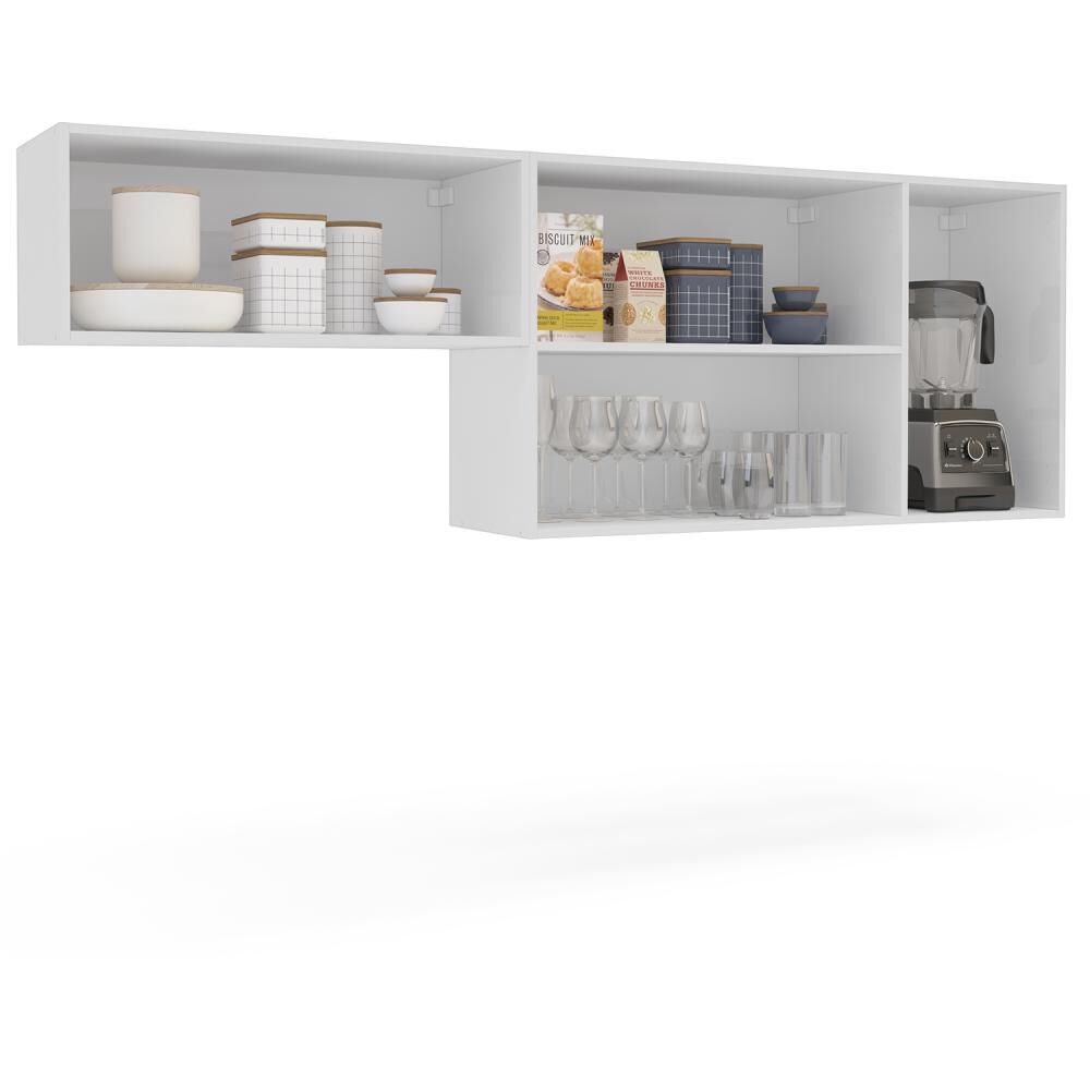 Mueble De Cocina Aereo Perola Vekkahome 4 Puertas Blanco/caf&eacute; image number 4.0