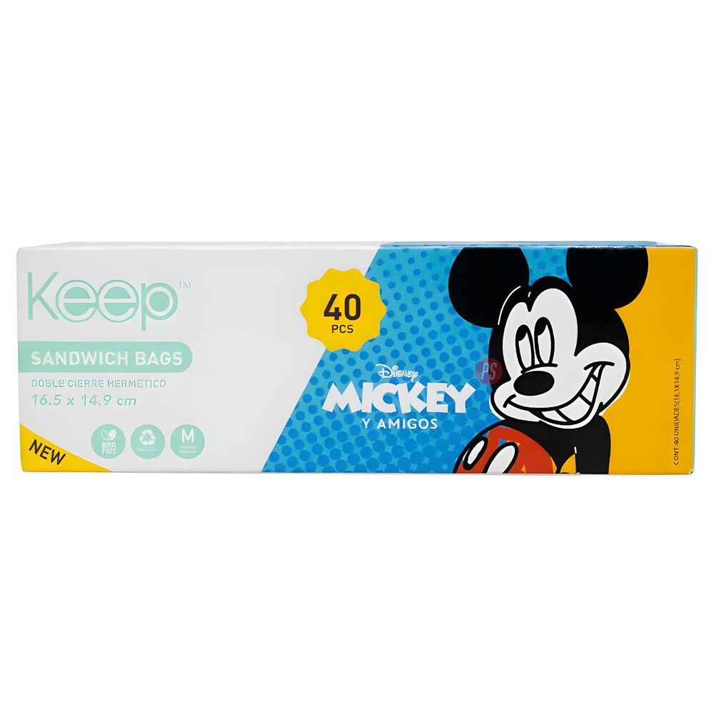 Bolsas Sandwich Mickey 40 Unidades Cierre Hermetico - Ps image number 2.0