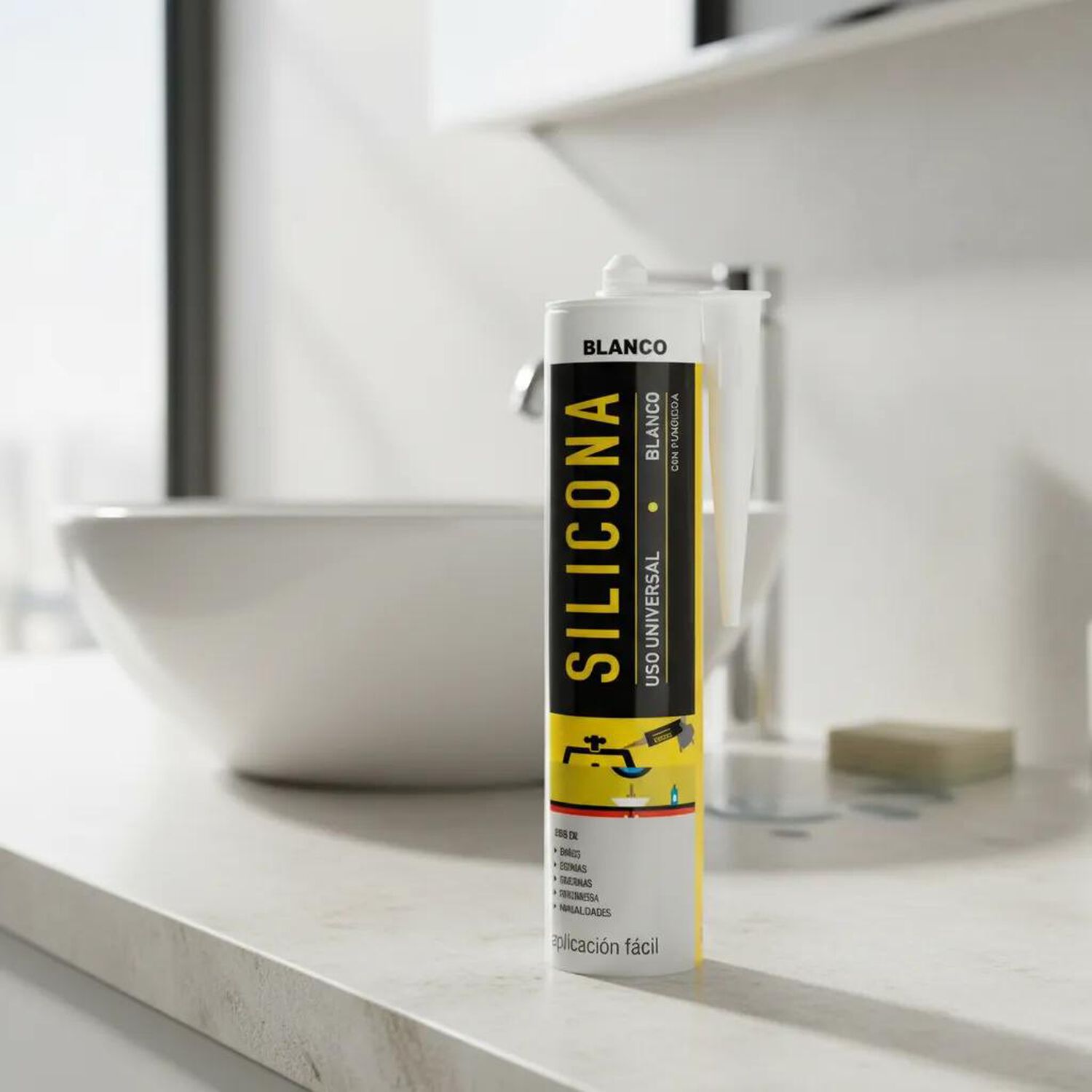 Silicona Universal Blanca 280ml Para Juntas Y Terminaciones image number 2.0