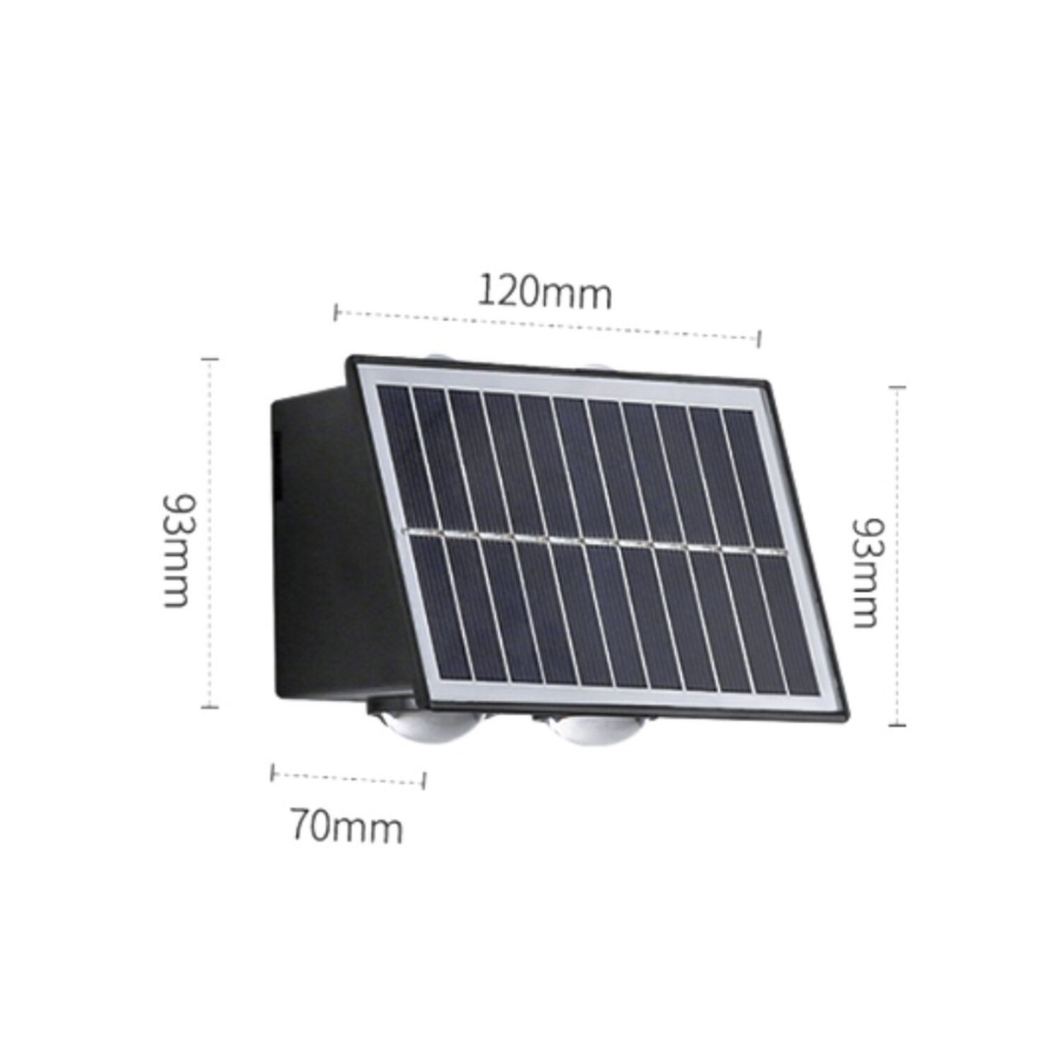 Foco Solar Led Aplique De Pared Exterior Con Sensor De Luz Impermeable Negro image number 3.0