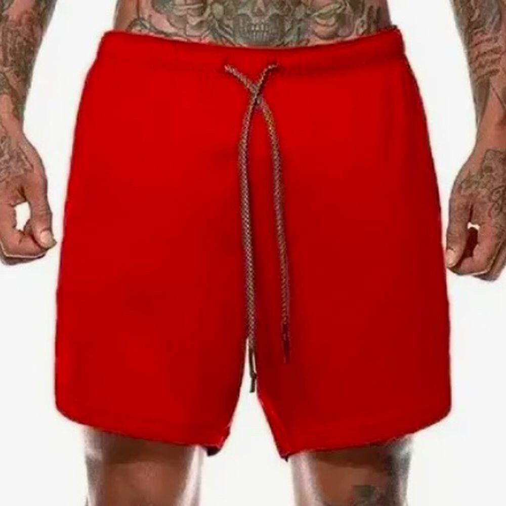 Short Gimnasio Con Licra Deportiva 2 En 1 Hombre Correr Rojo Xxl image number 1.0