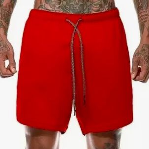 Short Gimnasio Con Licra Deportiva 2 En 1 Hombre Correr Rojo Xxl