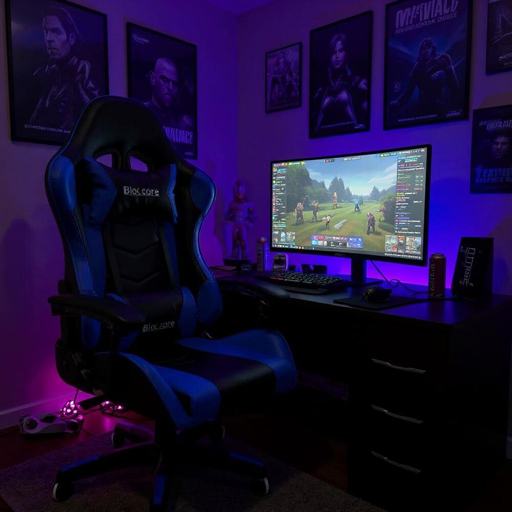 Silla Gamer Reclinable - Color Azul image number 2.0