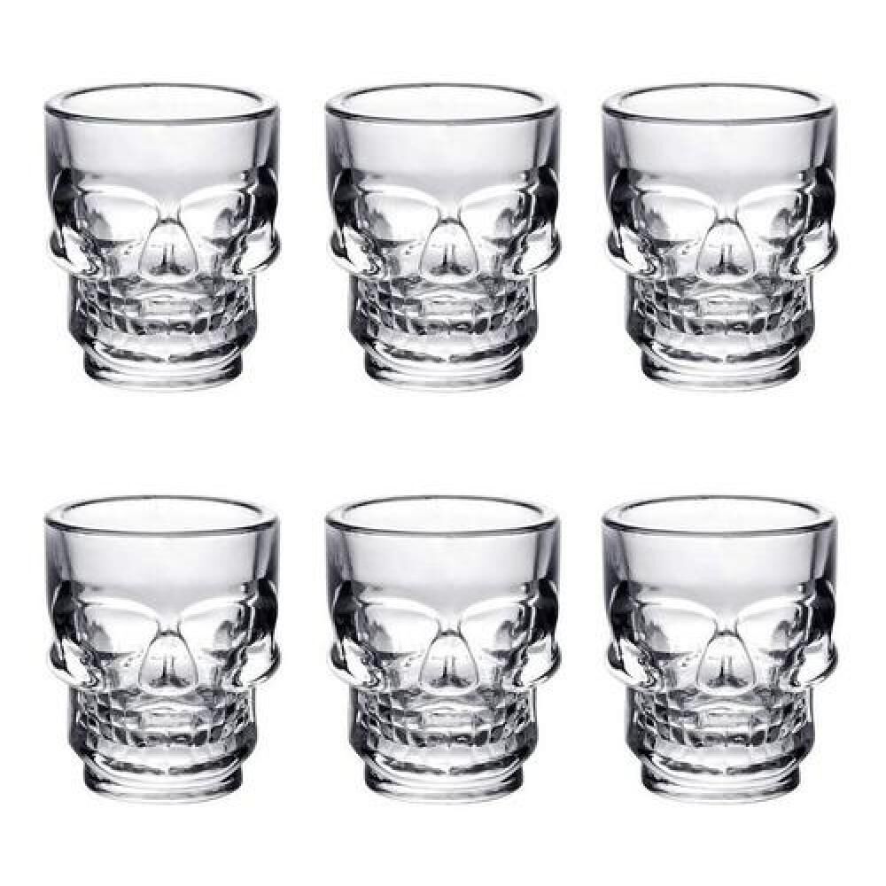 Set De 6 Vasos Vidrio Shot Calavera , Fiesta, Trago Tequila image number 0.0