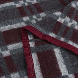 Frazada Andes Classic Escoces Rojo / Gris 2 Plazas
