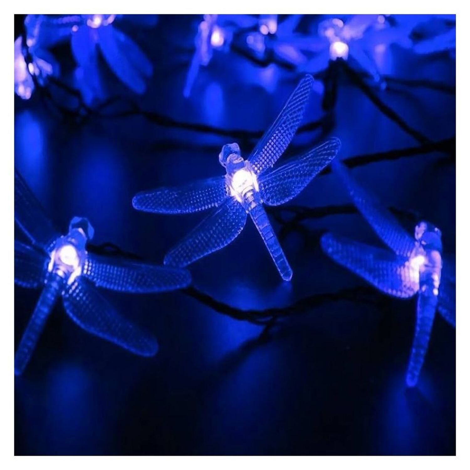 Luces Solares Lib&eacute;lula Guirnalda Exterior Navidad Led Azul image number 3.0