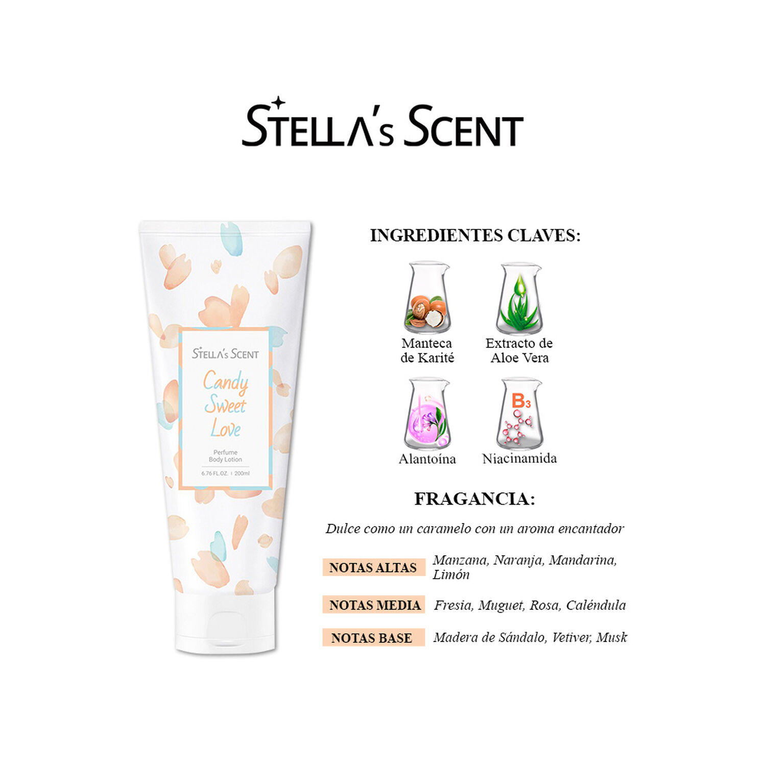 Loci&oacute;n Corporal Candy Sweet Love 200ml Stellas Scent image number 2.0