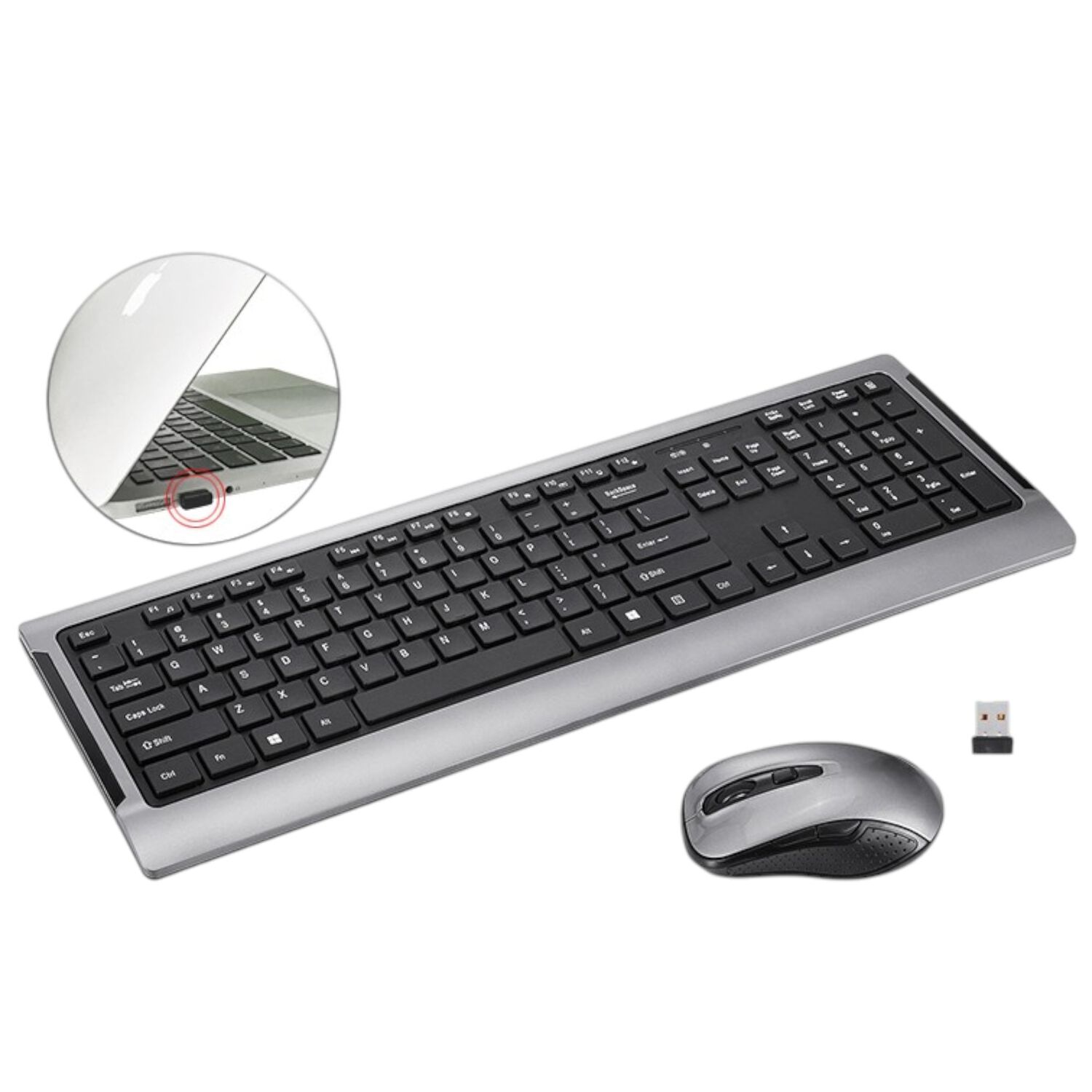 Teclado Y Mouse Inalambrico Teclas Planas Tecmaster Ld100 image number 6.0