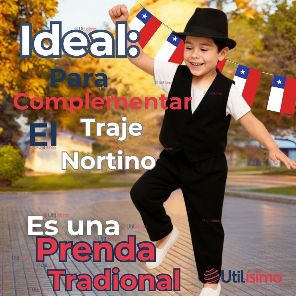 Chaleco Bolero Nortino Niño Fiestas Patrias Negro image number 3.0