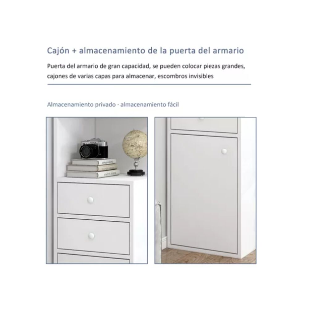 Estante Librero Esquinero De Madera Con 2 Cajón Puerta image number 2.0