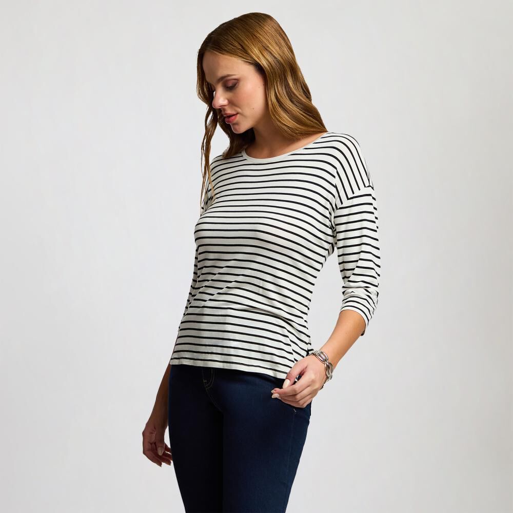 Polera Básica Manga 3/4 Cuello Redondo Mujer Kimera image number 2.0