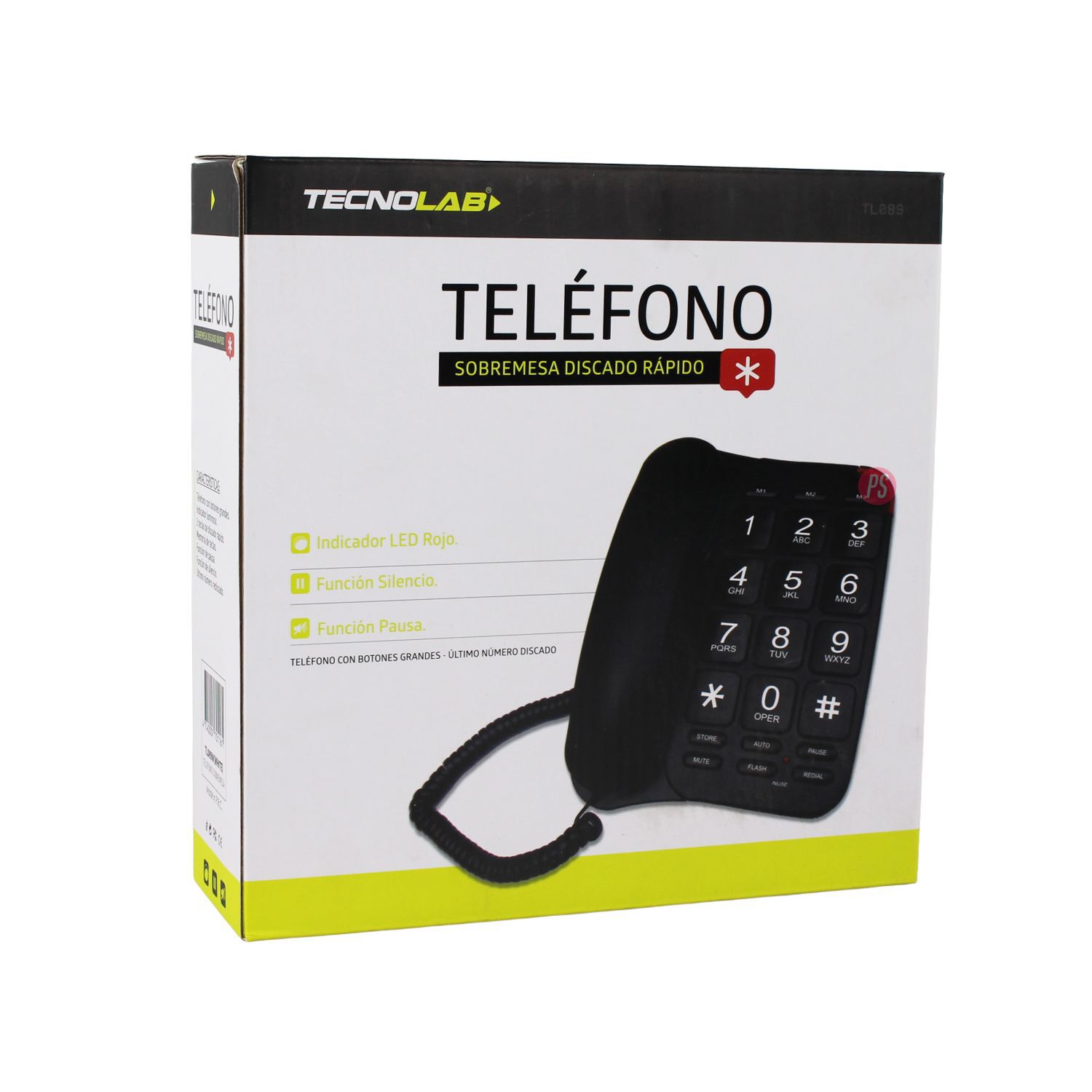 Tel&eacute;fono Sobremesa 3 Teclas R&aacute;pidas Con Memoria Blanco - Ps image number 2.0