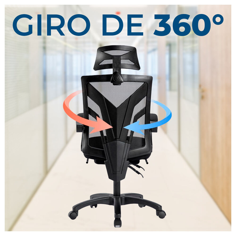 Silla De Oficina Ergon&oacute;mica Reclinable Con Respaldo Alto image number 4.0