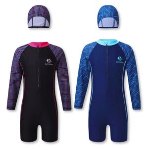 Traje De Baño Enterito Sport Manga Larga Niña Jump Kids