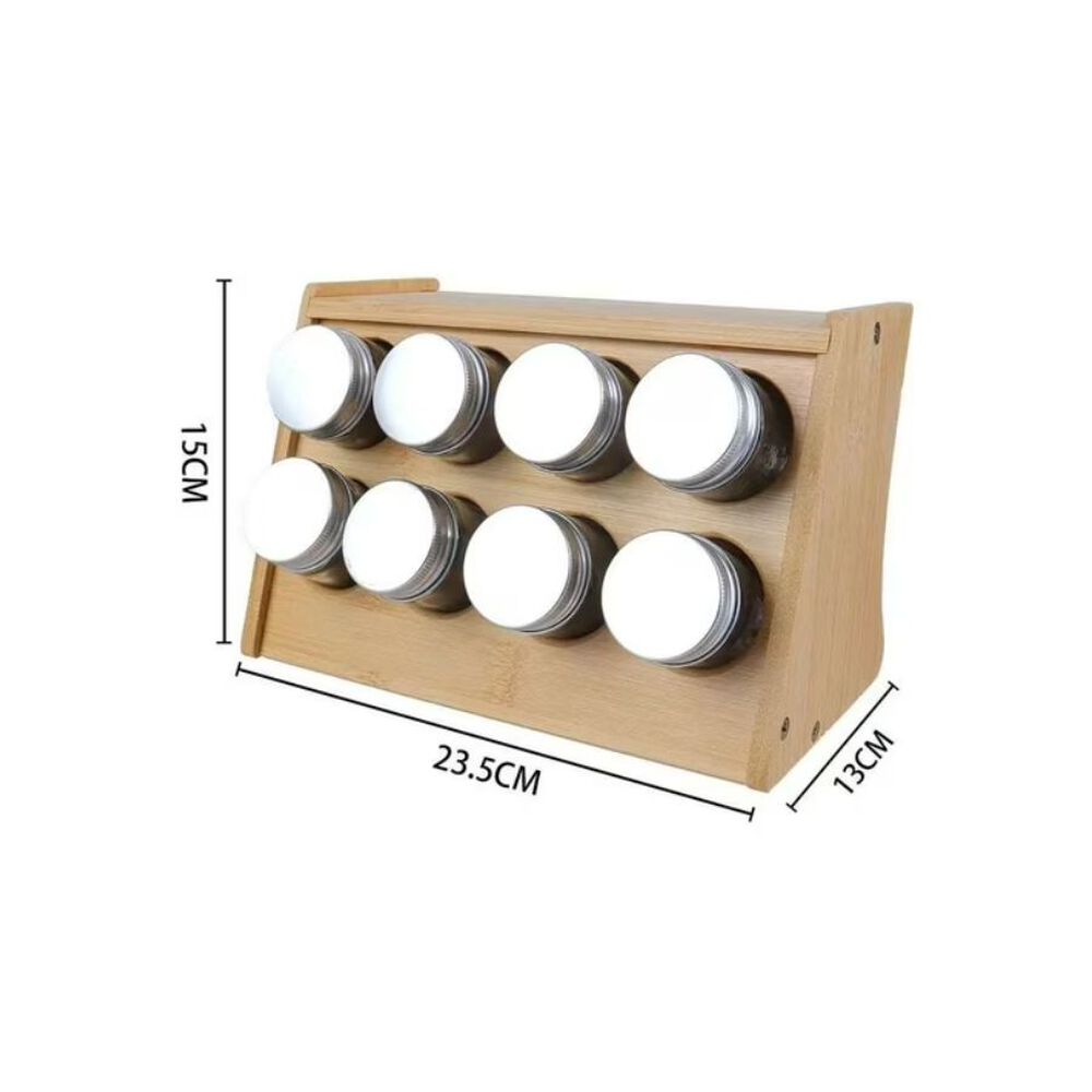 Especiero Modular Madera Condimentos De Cocina 8 Frascos image number 1.0