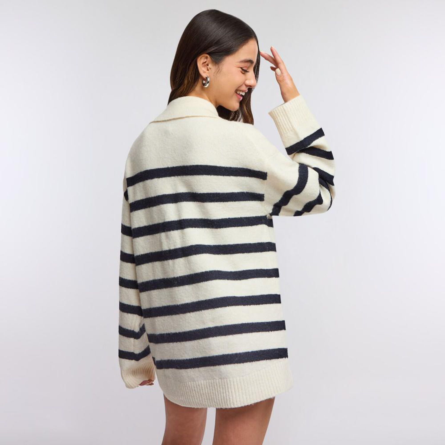 Sweater Rayas Manga Larga Cuello Camisero Mujer Freedom image number 3.0
