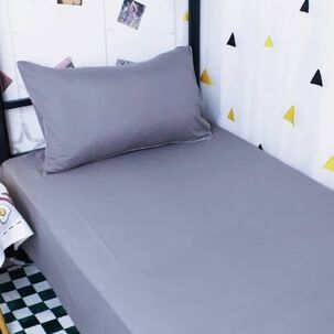 Juego De S&aacute;banas 144 Hilos 1 Plaza - Gris