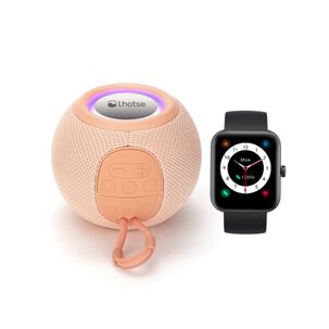 Pack Smartwatch Live 206 Black + Parlante Bounce Pink