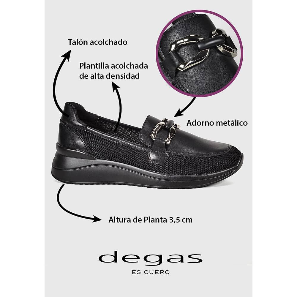 Mocas&iacute;n Cuero Zully Negro image number 2.0