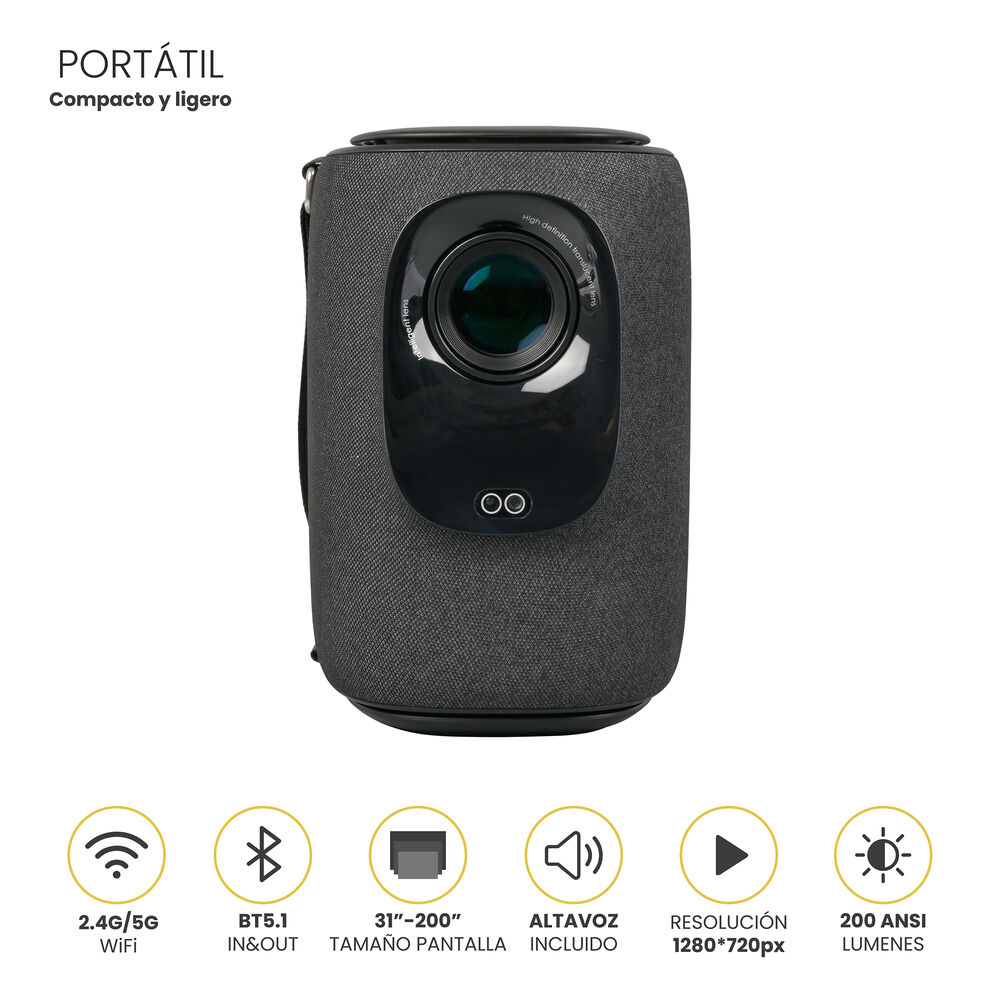 Proyector Portatil Smart Nova 9000lm + Telón 100" Levo image number 2.0
