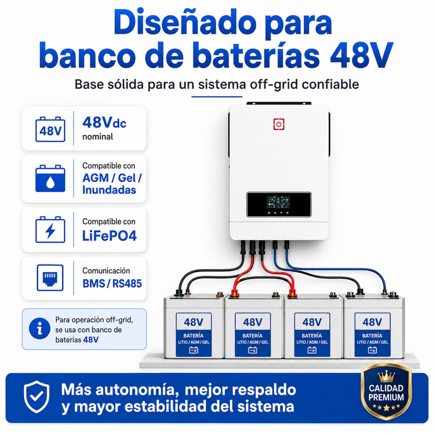 Inversor Solar Con Wifi H&iacute;brido 8200w Potencia M&aacute;xima 16400w image number 3.0