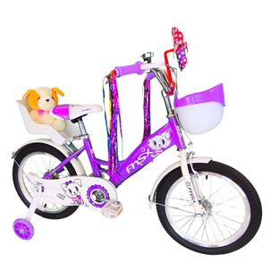 Bicicleta Aro 16 Infantil Con Peluchero Lila Fnsx