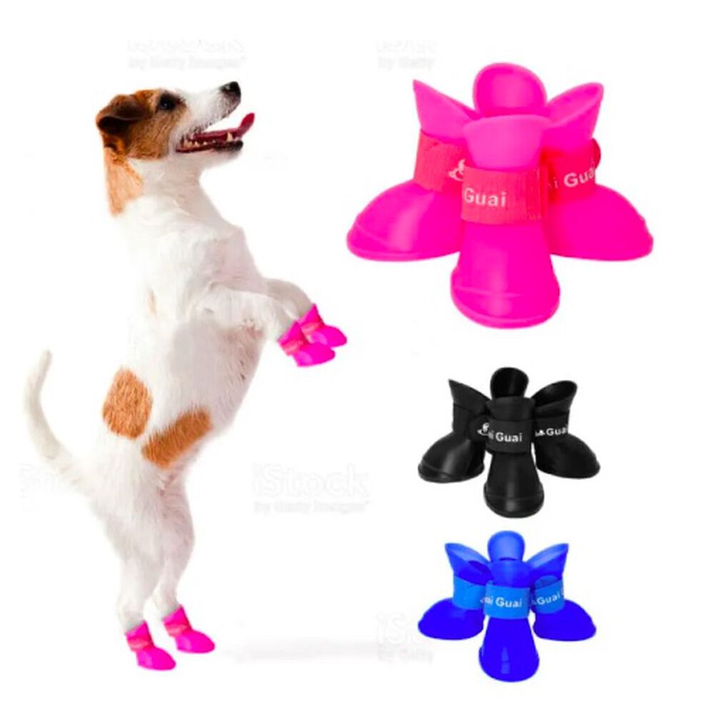 Botas Zapatos Antideslizante Impermeable Mascota Perro Xl Amarillo image number 1.0