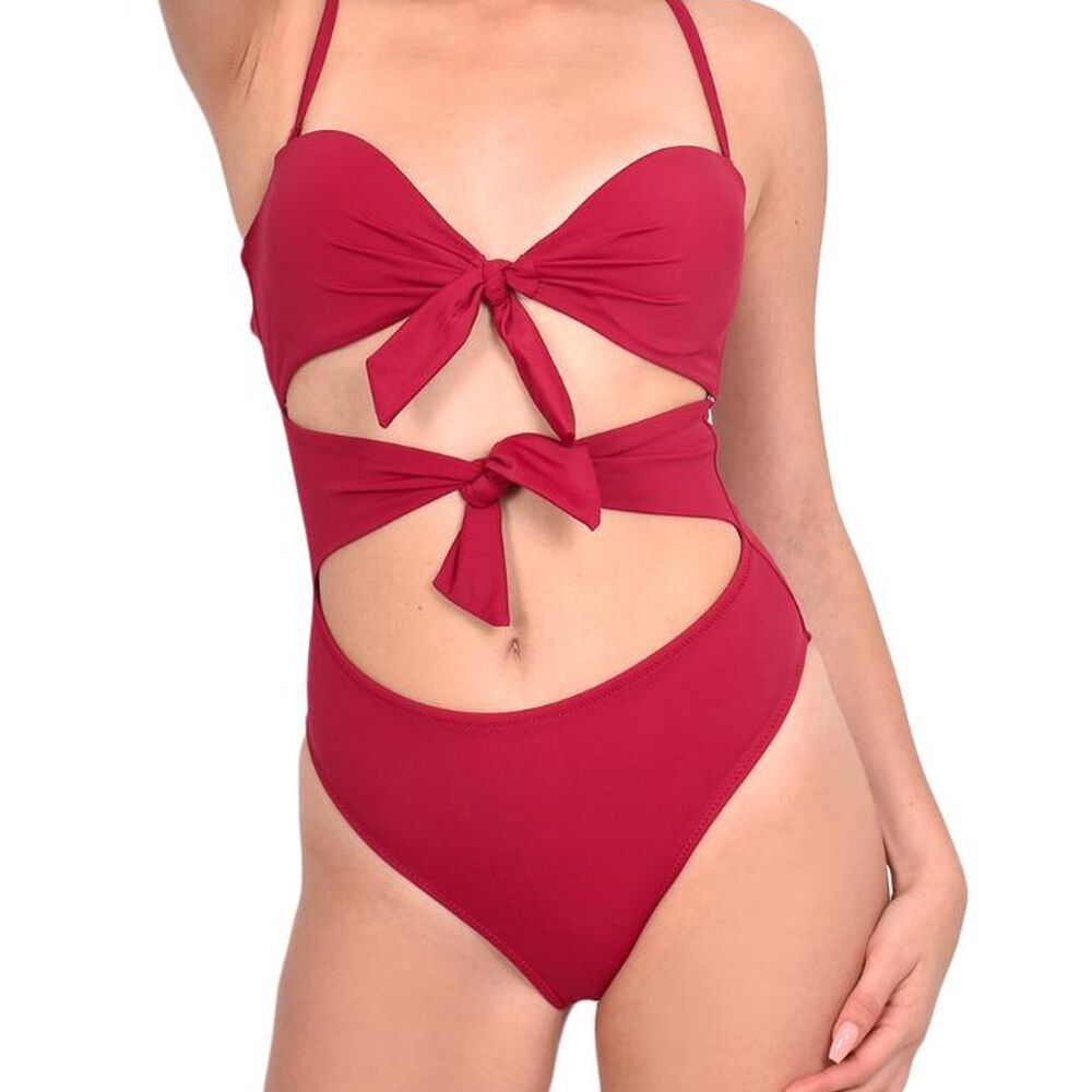 Trikini Con Doble Nudo Color Rojo image number 3.0