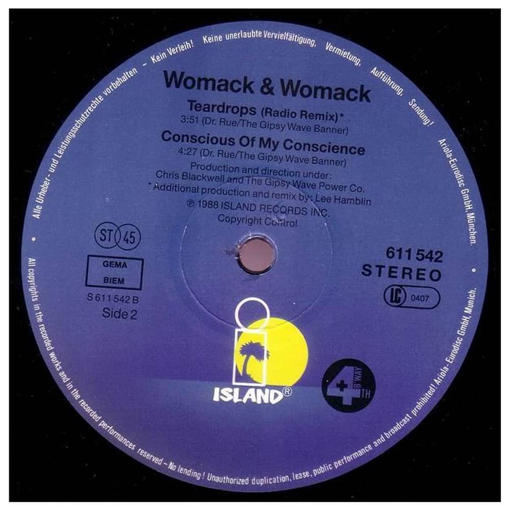 Womack & Womack - Teardrops | 12" Maxi Single Usado image number 3.0