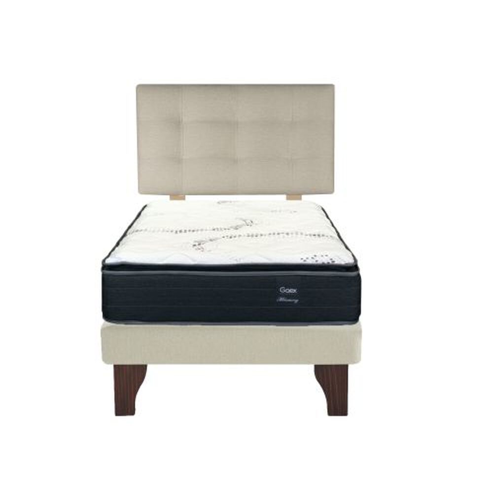 Cama Europea 1.5 Plaza 190 Plus Respaldo Ginebra image number 1.0