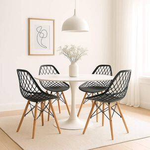 Pack De 4 Sillas Eames Enrejada Mesh - Negra