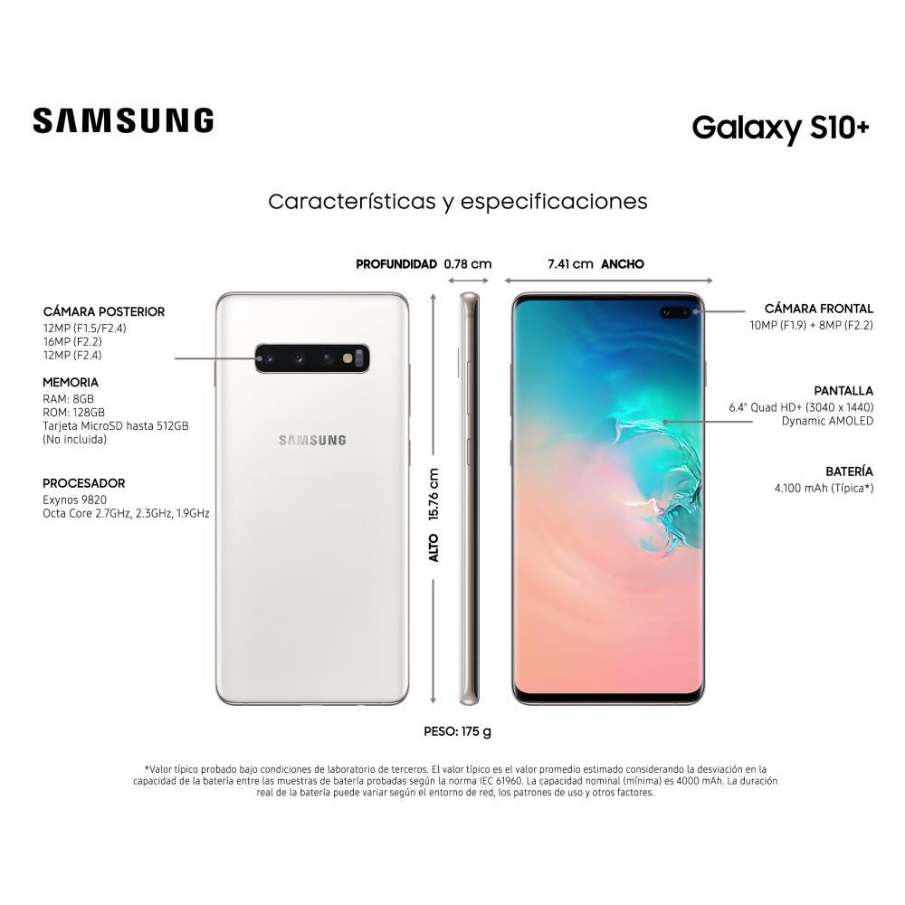 Smartphone Samsung Galaxy S10+ 128 Gb/ Liberado image number 3.0