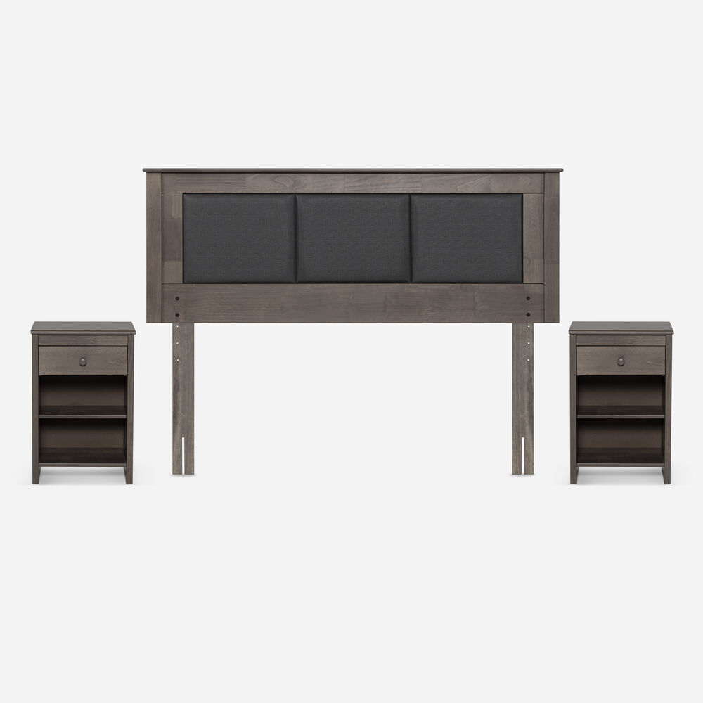 Cama Europea Rosen New Style 4 Plus / 2 Plazas / Base Dividida  + Set Maderas Rachel Gris image number 2.0