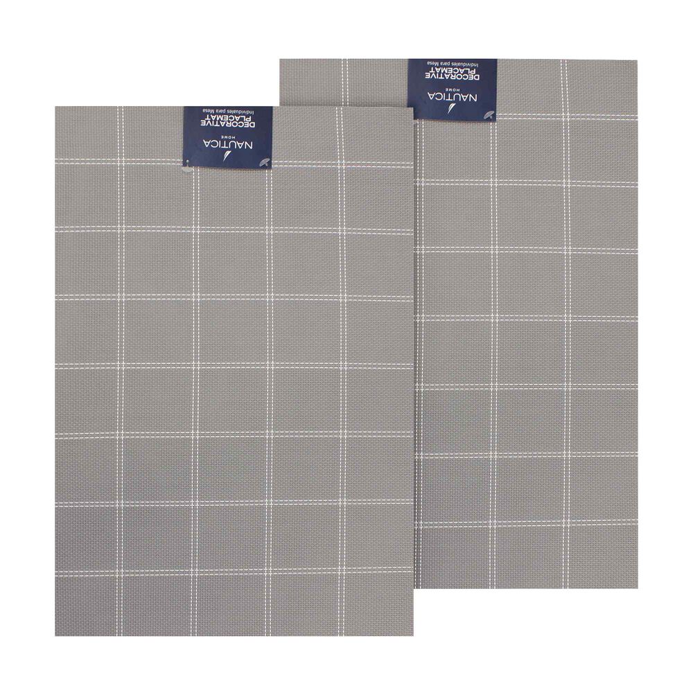 Pack 2 Individuales De Mesa Nautica Home 45x30cm Gris A Cuadros image number 3.0