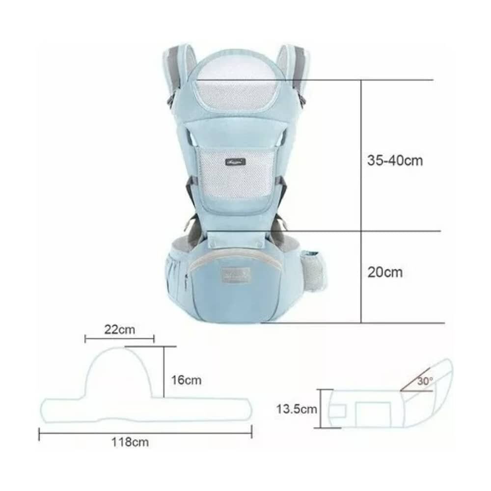 Mochila Porta Bebes Ergon&oacute;mica Asiento Multifuncional 6 En 3 Celeste image number 3.0