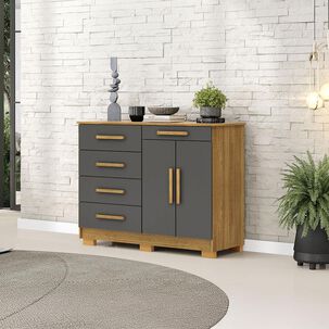 C&oacute;moda Vekkahome Americana / 2 Puertas / 5 Cajones
