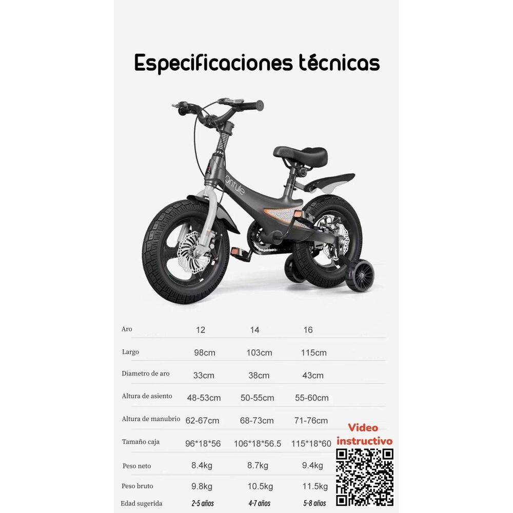 Bicicleta Infantil 5-8 Años Niña Aro 16 Lubabycas Rosada image number 3.0